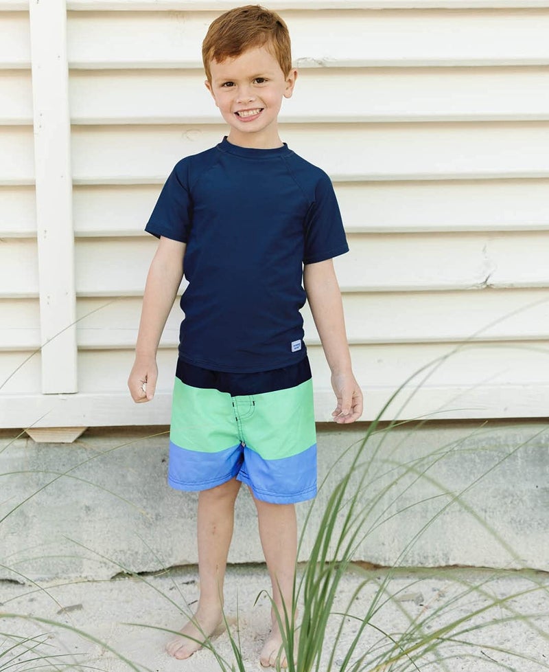 RUGGEDBUTTSÂ® Baby/Toddler Boys Navy Short Sleeve Rash Guard - 12-18m - Image 5